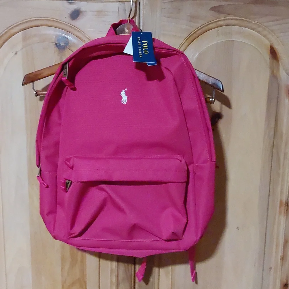 Polo‎ Ralph Lauren Clear Pink Trim Backpack Pony Logo Nylon Polyester Ralph Lauren | Bags | Ralph Lauren Big Pony Clear Full Size  main image 4
